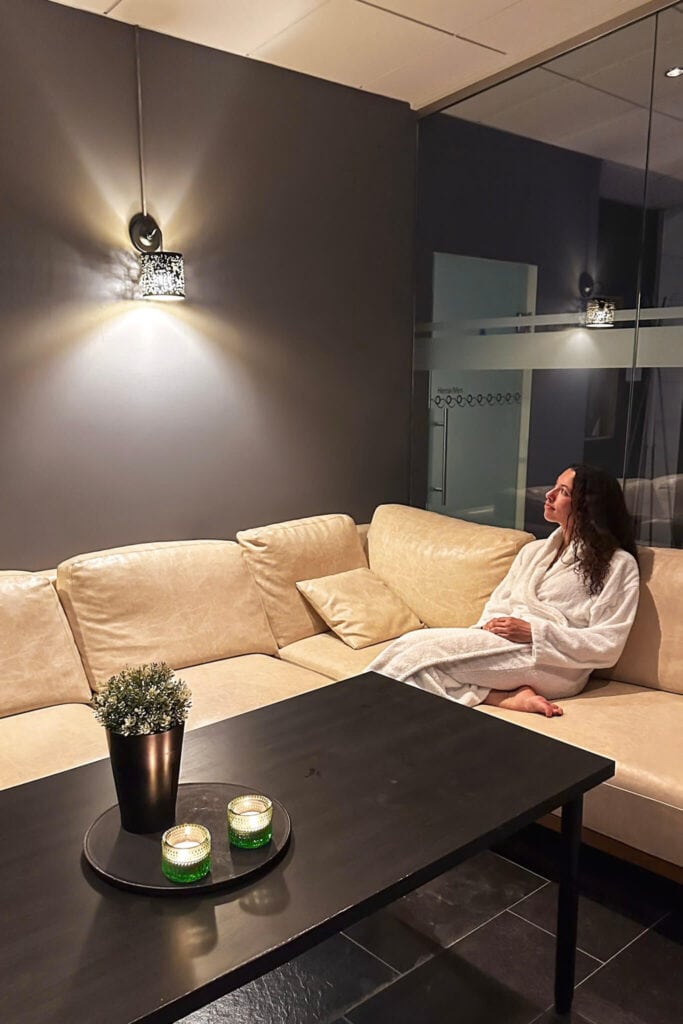The relaxing area at the hotel in Iceland