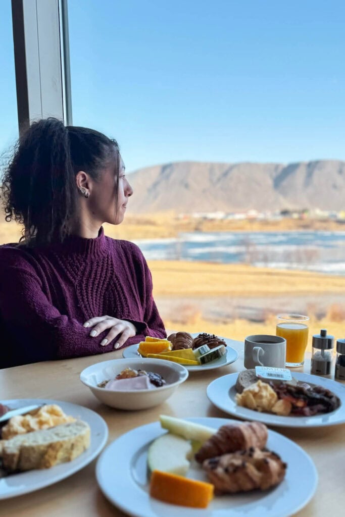 Our delicious breakfast spread at Hotel Selfoss
