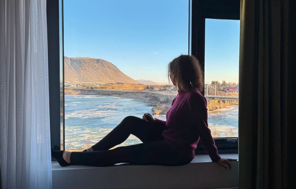 Sitting on the windowsill at one of our favourite ring road hotels in Iceland