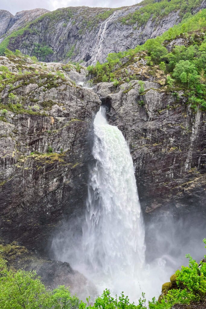 Manafossen waterfall from above