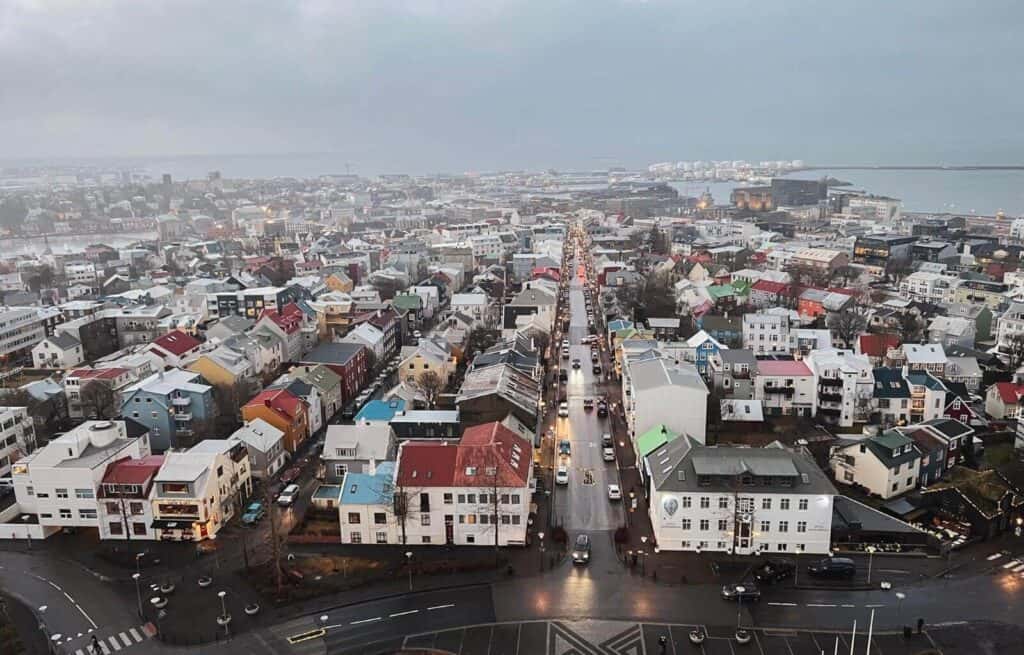 Views over Reykjavik from the top of the church