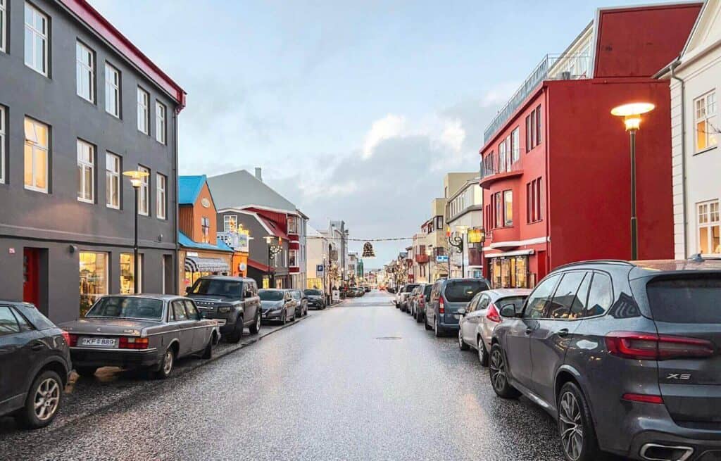The streets in Reykjavik City Centre