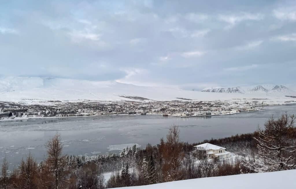 Views over Akureyri from above