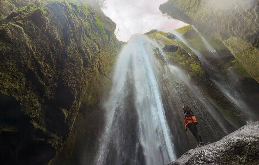 Standing under this magnificent waterfall in the south