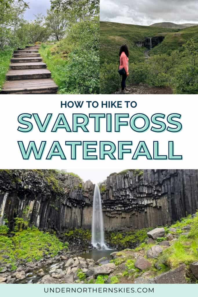 hiking svartifoss waterfall pin