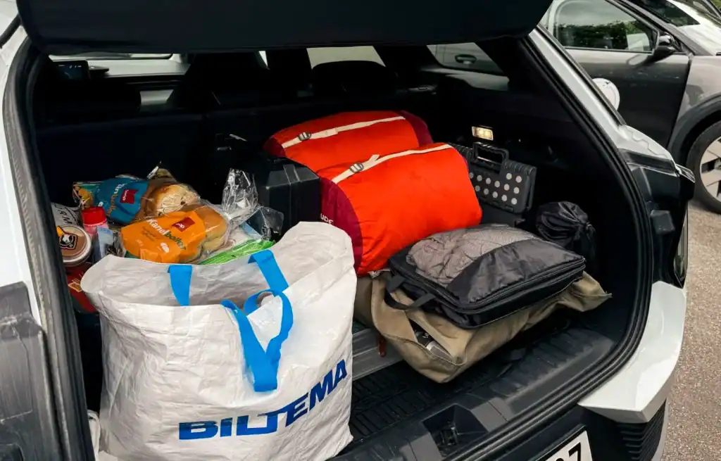 The essentials packed in the car before we set of on our road trip!