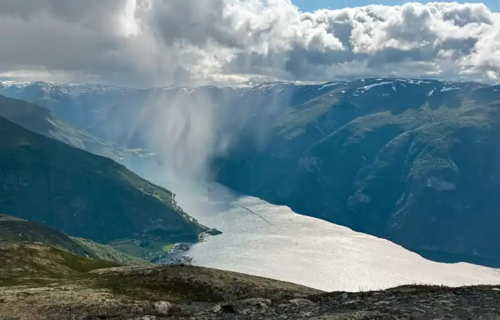 Views above Aurlandsfjord in Norway